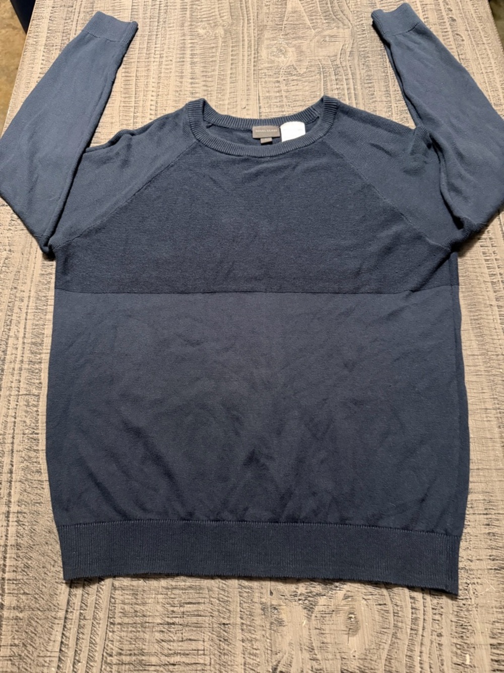 Men's Navy Crewneck Knit Sweater by Royal Class